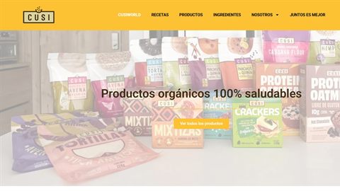 Página de inicio de CUSI, marca de productos orgánicos sin gluten
